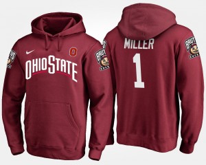 #1 Braxton Miller Ohio State Buckeyes For Men's Hoodie - Scarlet