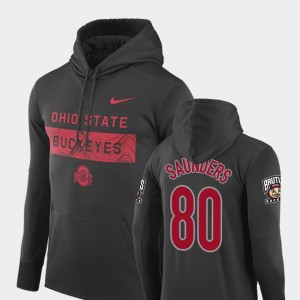 #80 C.J. Saunders Ohio State Buckeyes Men Football Performance Sideline Seismic Hoodie - Anthracite