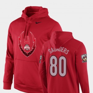 #80 C.J. Saunders Ohio State Buckeyes Football Performance Icon Circuit Men's Hoodie - Scarlet