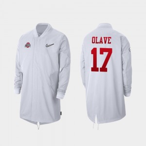 #17 Chris Olave Ohio State Buckeyes Men 2019 College Football Playoff Bound Full-Zip Sideline Jacket - White