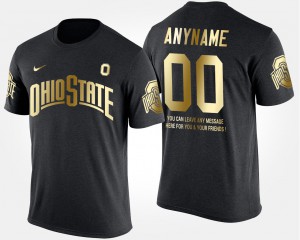 #00 Ohio State Buckeyes Gold Limited For Men Short Sleeve With Message Custom T-Shirt - Black
