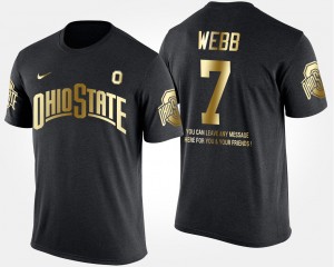 #7 Damon Webb Ohio State Buckeyes Gold Limited Men's Short Sleeve With Message T-Shirt - Black