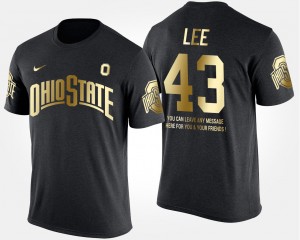 #43 Darron Lee Ohio State Buckeyes Mens Gold Limited Short Sleeve With Message T-Shirt - Black