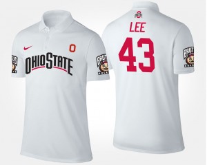 #43 Darron Lee Ohio State Buckeyes For Men's Polo - White