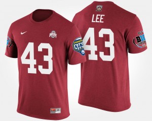 #43 Darron Lee Ohio State Buckeyes Big Ten Conference Cotton Bowl Bowl Game Mens T-Shirt - Scarlet