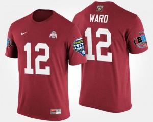 #12 Denzel Ward Ohio State Buckeyes Bowl Game Men Big Ten Conference Cotton Bowl T-Shirt - Scarlet