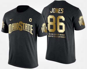 #86 Dre'Mont Jones Ohio State Buckeyes Gold Limited Men's Short Sleeve With Message T-Shirt - Black