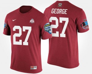 #27 Eddie George Ohio State Buckeyes Bowl Game Men's Big Ten Conference Cotton Bowl T-Shirt - Scarlet