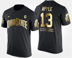 #13 Eli Apple Ohio State Buckeyes Gold Limited Short Sleeve With Message For Men T-Shirt - Black