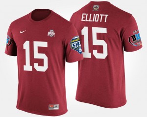 #15 Ezekiel Elliott Ohio State Buckeyes Big Ten Conference Cotton Bowl Bowl Game Men's T-Shirt - Scarlet