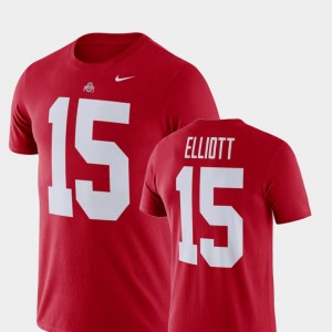#15 Ezekiel Elliott Ohio State Buckeyes For Men's Football Performance T-Shirt - Scarlet