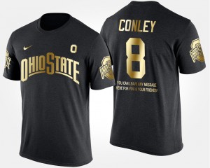 #8 Gareon Conley Ohio State Buckeyes Gold Limited Men Short Sleeve With Message T-Shirt - Black