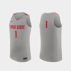 #1 Ohio State Buckeyes Replica College Basketball For Men Jersey - Gray