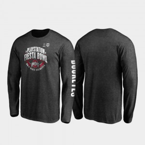 Ohio State Buckeyes For Men's 2019 Fiesta Bowl Bound Neutral Stiff Arm Long Sleeve T-Shirt - Heather Charcoal
