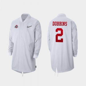 #2 J.K. Dobbins Ohio State Buckeyes For Men's Full-Zip Sideline 2019 College Football Playoff Bound Jacket - White