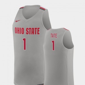 #1 Jae'Sean Tate Ohio State Buckeyes Mens College Basketball Replica Jersey - Pure Gray