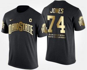 #74 Jamarco Jones Ohio State Buckeyes Gold Limited Men Short Sleeve With Message T-Shirt - Black