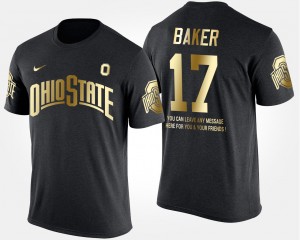 #17 Jerome Baker Ohio State Buckeyes Men's Short Sleeve With Message Gold Limited T-Shirt - Black