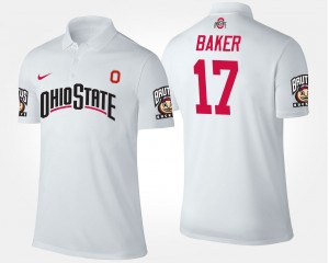 #17 Jerome Baker Ohio State Buckeyes Mens Polo - White