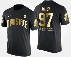 #97 Joey Bosa Ohio State Buckeyes Gold Limited Mens Short Sleeve With Message T-Shirt - Black