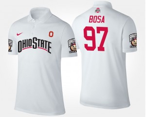 #97 Joey Bosa Ohio State Buckeyes Mens Polo - White