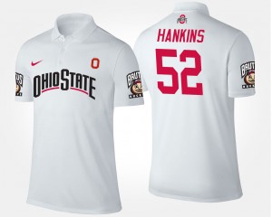 #52 Johnathan Hankins Ohio State Buckeyes For Men's Polo - White