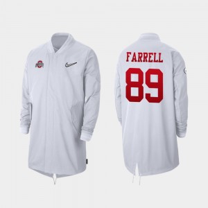 #89 Luke Farrell Ohio State Buckeyes Men's 2019 College Football Playoff Bound Full-Zip Sideline Jacket - White