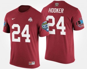 #24 Malik Hooker Ohio State Buckeyes Bowl Game Men's Big Ten Conference Cotton Bowl T-Shirt - Scarlet