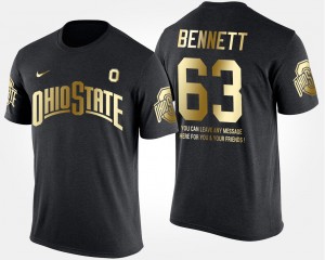 #63 Michael Bennett Ohio State Buckeyes Gold Limited Short Sleeve With Message For Men T-Shirt - Black