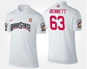 #63 Michael Bennett Ohio State Buckeyes Mens Polo - White