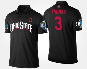 #3 Michael Thomas Ohio State Buckeyes Bowl Game Big Ten Conference Cotton Bowl For Men's Polo - Black