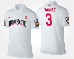 #3 Michael Thomas Ohio State Buckeyes Men's Polo - White