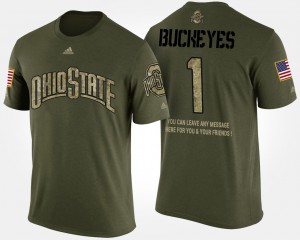 #1 Ohio State Buckeyes Military Men's No.1 Short Sleeve With Message T-Shirt - Camo