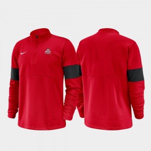 Ohio State Buckeyes For Men Half-Zip Performance 2019 Coaches Sideline Jacket - Scarlet