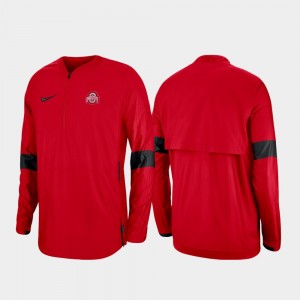 Ohio State Buckeyes Men's Quarter-Zip 2019 Coaches Sideline Jacket - Scarlet