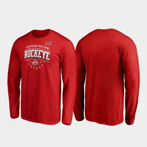 Ohio State Buckeyes 2019 Fiesta Bowl Bound Mens Primary Tackle Long Sleeve T-Shirt - Scarlet