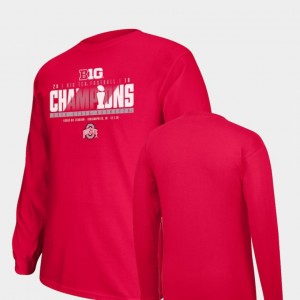 Ohio State Buckeyes 2018 Big Ten Football Champions Locker Room Long Sleeve Big & Tall Men's T-Shirt - Scarlet