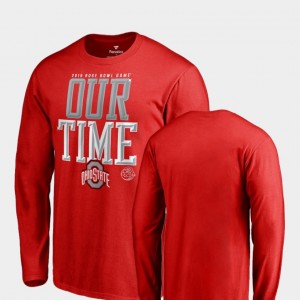 Ohio State Buckeyes For Men's Counter Long Sleeve 2019 Rose Bowl Bound T-Shirt - Scarlet
