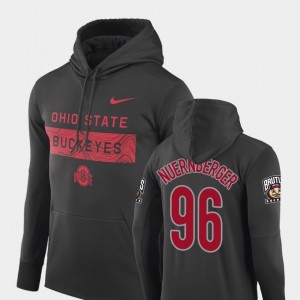 #96 Sean Nuernberger Ohio State Buckeyes Sideline Seismic For Men's Football Performance Hoodie - Anthracite