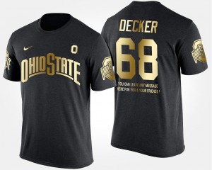 #68 Taylor Decker Ohio State Buckeyes For Men's Short Sleeve With Message Gold Limited T-Shirt - Black