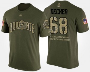 #68 Taylor Decker Ohio State Buckeyes Military Men's Short Sleeve With Message T-Shirt - Camo