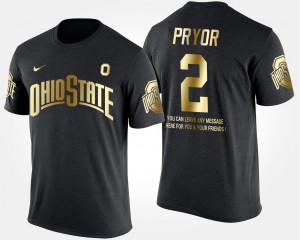 #2 Terrelle Pryor Ohio State Buckeyes Gold Limited Short Sleeve With Message Mens T-Shirt - Black