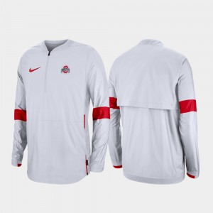 Ohio State Buckeyes 2019 Coaches Sideline Quarter-Zip Men's Jacket - White