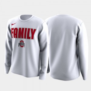 Ohio State Buckeyes Family on Court March Madness Legend Basketball Long Sleeve Men's T-Shirt - White