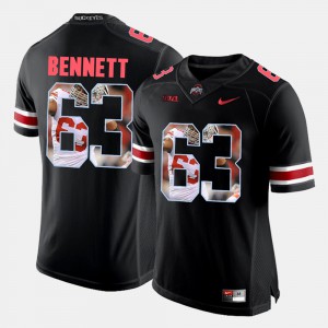 #63 Michael Bennett Ohio State Buckeyes Pictorial Fashion For Men's Jersey - Black