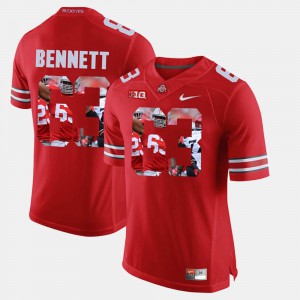 #63 Michael Bennett Ohio State Buckeyes Pictorial Fashion Mens Jersey - Scarlet