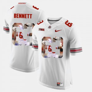 #63 Michael Bennett Ohio State Buckeyes Pictorial Fashion Mens Jersey - White