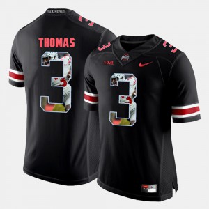 #3 Michael Thomas Ohio State Buckeyes Men's Pictorial Fashion Jersey - Black