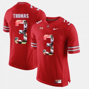 #3 Michael Thomas Ohio State Buckeyes For Men's Pictorial Fashion Jersey - Scarlet