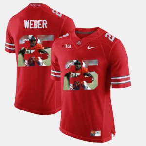 #25 Mike Weber Ohio State Buckeyes Men Pictorial Fashion Jersey - Scarlet